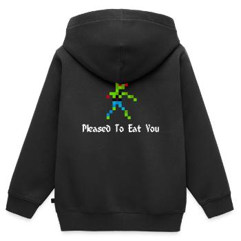 Zombie 8 bits (Plesed To Eat You) - Sweat Premium à capuche zippé enfant bio - noir - Dos - AI Model Kid Male (0cm)