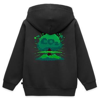 Bombe d'oxygène - Sweat Premium à capuche zippé enfant bio - noir - Dos - AI Model Kid Male (0cm)