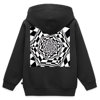 terugkerende kubus - Kinder Premium zip hoodie biologisch - zwart - Achter - AI Model Kid Male (0cm)