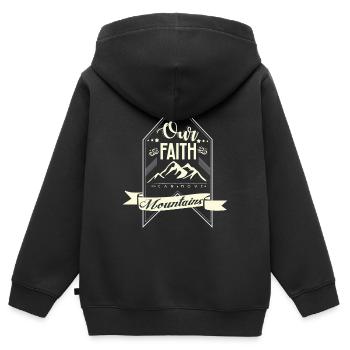 Colline paysage nature randonnée idée cadeau espoir - Sweat Premium à capuche zippé enfant bio - noir - Dos - AI Model Kid Male (0cm)