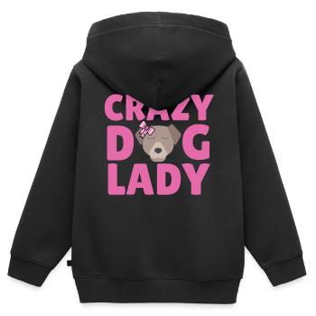 Dame de chien fou - Sweat Premium à capuche zippé enfant bio - noir - Dos - AI Model Kid Male (0cm)