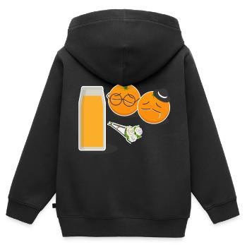 Orangen Trauerfeier Smoothie Orangensaft Geschenk - Kinder Premium Organic Zip Hoodie - Schwarz - Hinten - AI Model Kid Male (0cm)