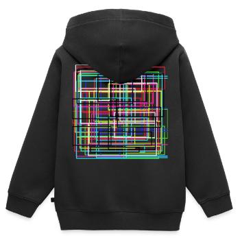 art moderne - Sweat Premium à capuche zippé enfant bio - noir - Dos - AI Model Kid Male (0cm)
