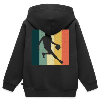 Basketball Basketballer Basketballmannschaft - Kinder Premium Organic Zip Hoodie - Schwarz - Hinten - AI Model Kid Male (0cm)