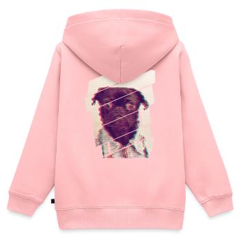 Glitch Mops - Kinder Premium Organic Zip Hoodie - Rosa - Hinten - AI Model Kid Female (0cm)