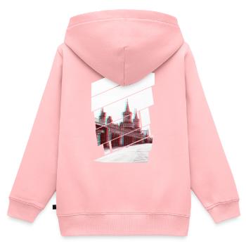 Berlin Oberbaumbrücke Glitch - Kinder Premium Organic Zip Hoodie - Rosa - Hinten - AI Model Kid Female (0cm)