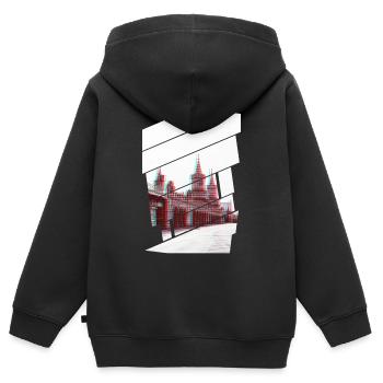 Berlin Oberbaumbrücke Glitch - Kids Premium Organic Zip-up Hoodie - black - Back - AI Model Kid Male (0cm)