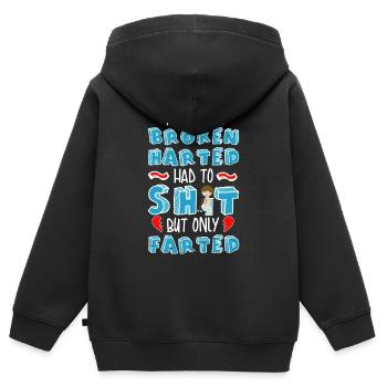 Lovesick toilette diarrhée de toilette - Sweat Premium à capuche zippé enfant bio - noir - Dos - AI Model Kid Male (0cm)