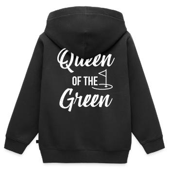 Golf Golfer Golfplatz Golfspieler Queen - Kinder Premium Organic Zip Hoodie - Schwarz - Hinten - AI Model Kid Male (0cm)