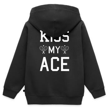 Tennis Tennisspieler Tennisplatz - Kinder Premium Organic Zip Hoodie - Schwarz - Hinten - AI Model Kid Male (0cm)