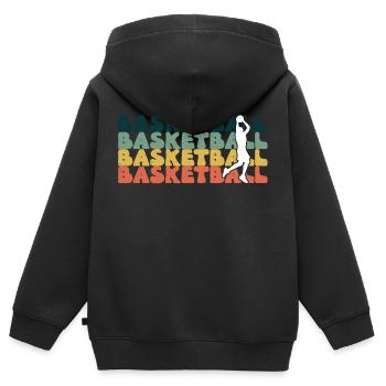 Basketball Basketballer Basketballmannschaft - Kinder Premium Organic Zip Hoodie - Schwarz - Hinten - AI Model Kid Male (0cm)