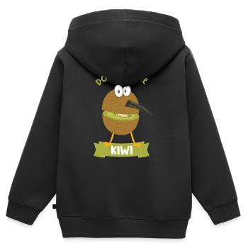 kiwi - Sweat Premium à capuche zippé enfant bio - noir - Dos - AI Model Kid Male (0cm)