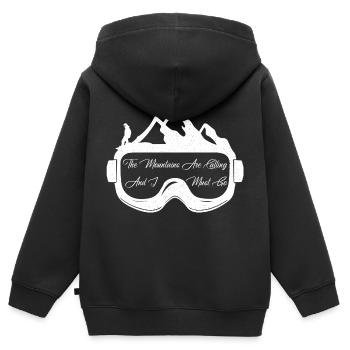 Snowboard Snowboard Snowboard - Sweat Premium à capuche zippé enfant bio - noir - Dos - AI Model Kid Male (0cm)