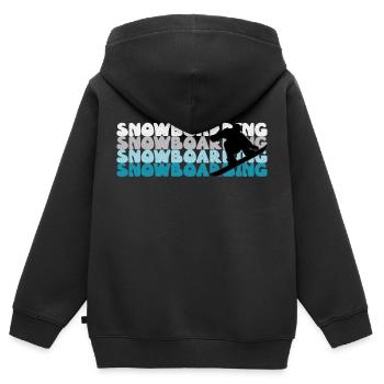 Snowboard Snowboard Snowboard - Sweat Premium à capuche zippé enfant bio - noir - Dos - AI Model Kid Male (0cm)