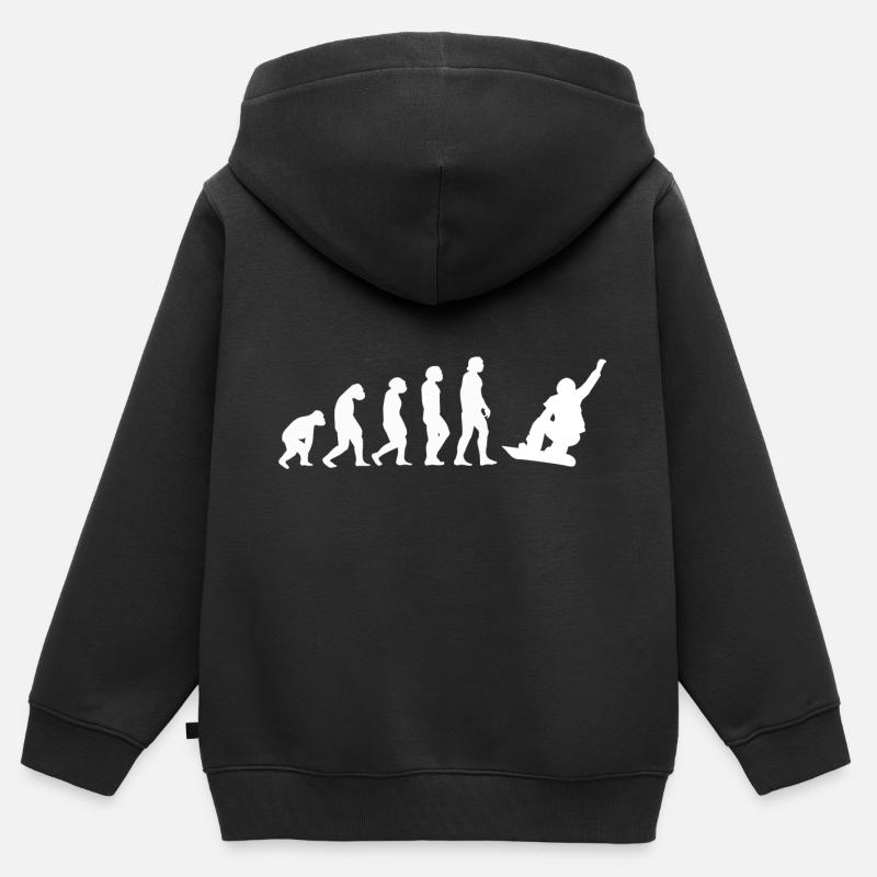 Snowboard Snowboard Snowboard - Sweat Premium à capuche zippé enfant bio - noir