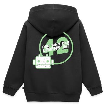Sens de la vie 42 cadeau de fan de galaxie pickup - Sweat Premium à capuche zippé enfant bio - noir - Dos - AI Model Kid Male (0cm)