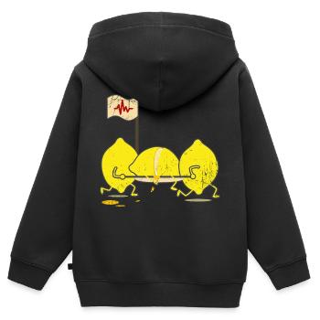 limonade - Sweat Premium à capuche zippé enfant bio - noir - Dos - AI Model Kid Male (0cm)