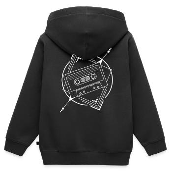 Kassette Tattoo 80s 90s Geometrie Swag Geschenk - Kinder Premium Organic Zip Hoodie - Schwarz - Hinten - AI Model Kid Male (0cm)