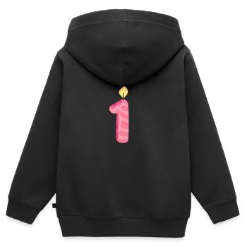 First Birthday Birthday Candle Happy Birthday - Kids Premium Organic Zip-up Hoodie - black - Back - AI Model Kid Male (0cm)
