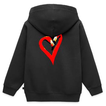 amour - Sweat Premium à capuche zippé enfant bio - noir - Dos - AI Model Kid Male (0cm)