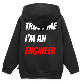 Ingenieur - Kinder Premium Organic Zip Hoodie - Schwarz - Hinten - AI Model Kid Male (0cm)