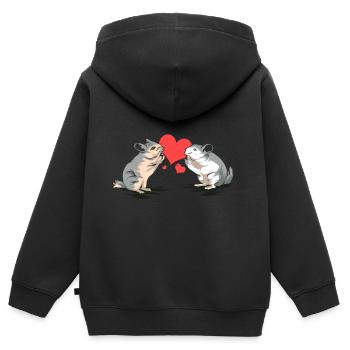 Chinchilla - Kinder Premium Organic Zip Hoodie - Schwarz - Hinten - AI Model Kid Male (0cm)