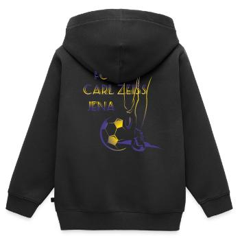 FC Carl Zeiss Jena - Kinder Premium Organic Zip Hoodie - Schwarz - Hinten - AI Model Kid Male (0cm)