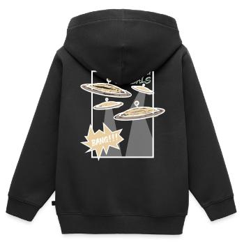 Trommel Becken Musik Geschenk - Kinder Premium Organic Zip Hoodie - Schwarz - Hinten - AI Model Kid Male (0cm)