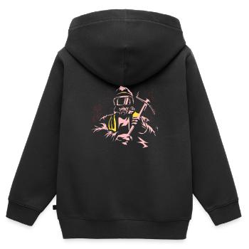 Feuerwehrmann - Kinder Premium Organic Zip Hoodie - Schwarz - Hinten - AI Model Kid Male (0cm)