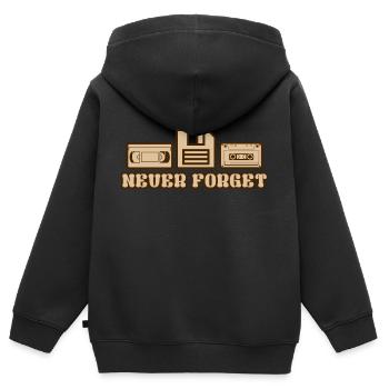 Vergiss nie - Videokassette Diskette Kassette - Kinder Premium Organic Zip Hoodie - Schwarz - Hinten - AI Model Kid Male (0cm)