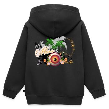 Musik-Lautsprecher mit Klavier - Kinder Premium Organic Zip Hoodie - Schwarz - Hinten - AI Model Kid Male (0cm)
