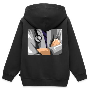 Arzt - Kinder Premium Organic Zip Hoodie - Schwarz - Hinten - AI Model Kid Male (0cm)