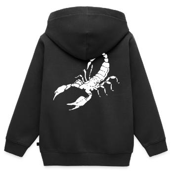 Scorpion - Sweat Premium à capuche zippé enfant bio - noir - Dos - AI Model Kid Male (0cm)
