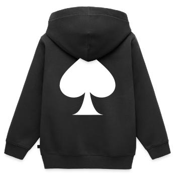 PIK ASS - Kinder Premium Organic Zip Hoodie - Schwarz - Hinten - AI Model Kid Male (0cm)