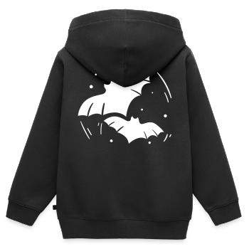 Fledermaus - Kinder Premium Organic Zip Hoodie - Schwarz - Hinten - AI Model Kid Male (0cm)