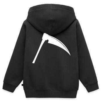 Sense - Kinder Premium Organic Zip Hoodie - Schwarz - Hinten - AI Model Kid Male (0cm)
