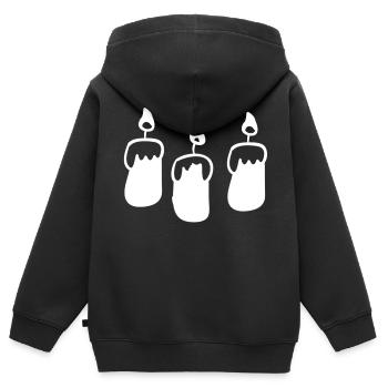 bougies - Sweat Premium à capuche zippé enfant bio - noir - Dos - AI Model Kid Male (0cm)