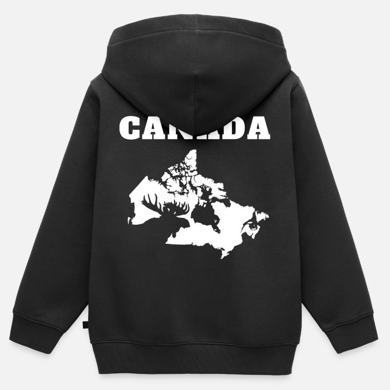 Formule Canada Moose Moose - Sweat Premium à capuche zippé enfant bio - noir