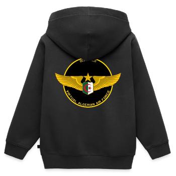 Virtuelle algerische Luftwaffe - Kinder Premium Organic Zip Hoodie - Schwarz - Hinten - AI Model Kid Male (0cm)