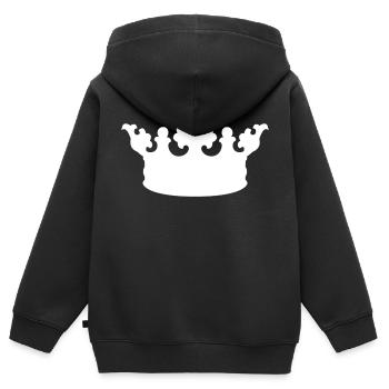 Couronne - Sweat Premium à capuche zippé enfant bio - noir - Dos - AI Model Kid Male (0cm)