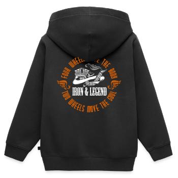Motor Motorrad Bike - Kinder Premium Organic Zip Hoodie - Schwarz - Hinten - AI Model Kid Male (0cm)