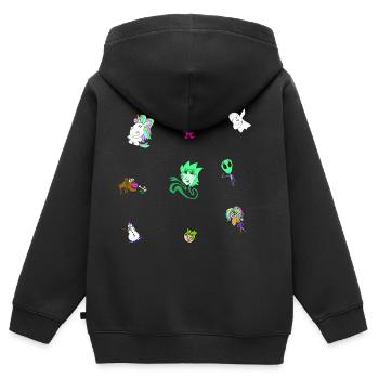 comicstyle caractère - Sweat Premium à capuche zippé enfant bio - noir - Dos - AI Model Kid Male (0cm)