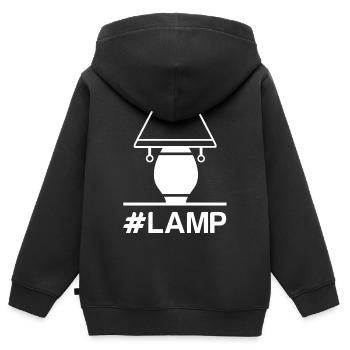 Lampe Glühbirne Lampenschirm Leuchte - Kinder Premium Organic Zip Hoodie - Schwarz - Hinten - AI Model Kid Male (0cm)
