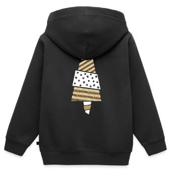 Arbre de Noël Noël Arbre de Noël étoile Noël - Sweat Premium à capuche zippé enfant bio - noir - Dos - AI Model Kid Male (0cm)