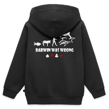 poker - Sweat Premium à capuche zippé enfant bio - noir - Dos - AI Model Kid Male (0cm)