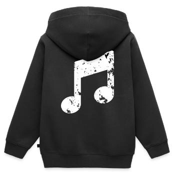 Musique Note - Sweat Premium à capuche zippé enfant bio - noir - Dos - AI Model Kid Male (0cm)