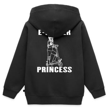 Elektro Roller Princesse E-Roller Idée cadeau - Sweat Premium à capuche zippé enfant bio - noir - Dos - AI Model Kid Male (0cm)
