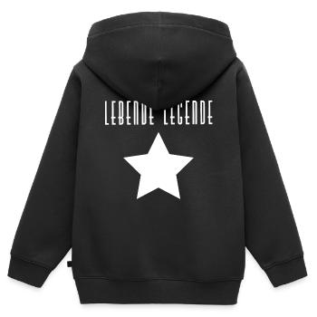 Légende vivante - Sweat Premium à capuche zippé enfant bio - noir - Dos - AI Model Kid Male (0cm)