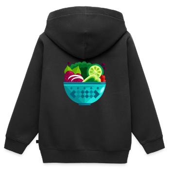 Salat Gesundes Essen - Kinder Premium Organic Zip Hoodie - Schwarz - Hinten - AI Model Kid Male (0cm)