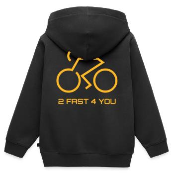 coureur - Sweat Premium à capuche zippé enfant bio - noir - Dos - AI Model Kid Male (0cm)